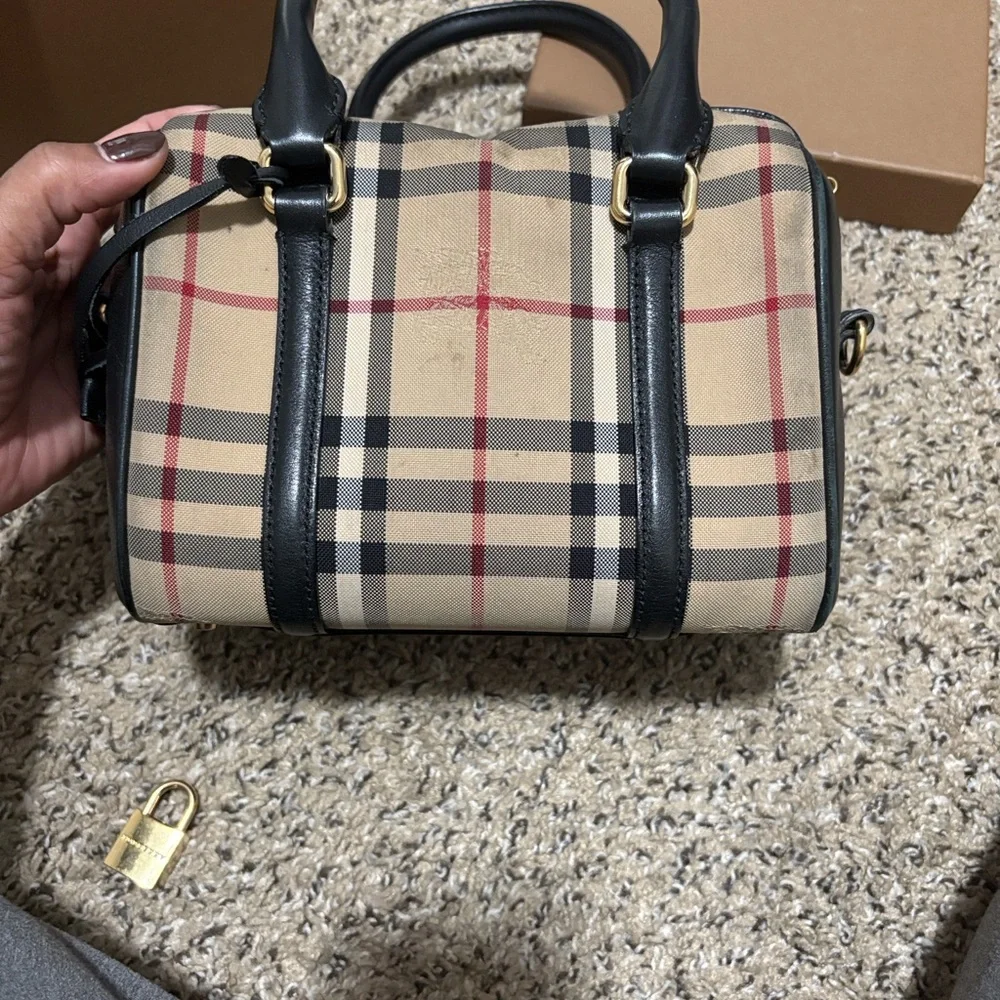 Burberry Beige and Black Plaid Handbag - Picture 6 of 15
